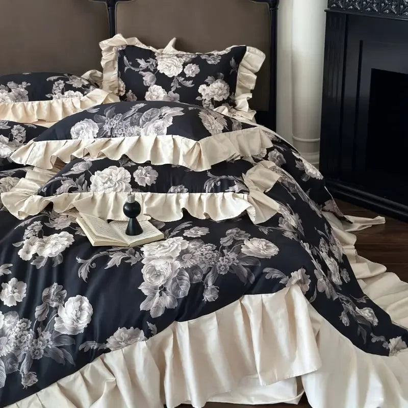 Afralia™ Svetanya 100s Egyptian Cotton King Queen Double Duvet Cover Bedding Set