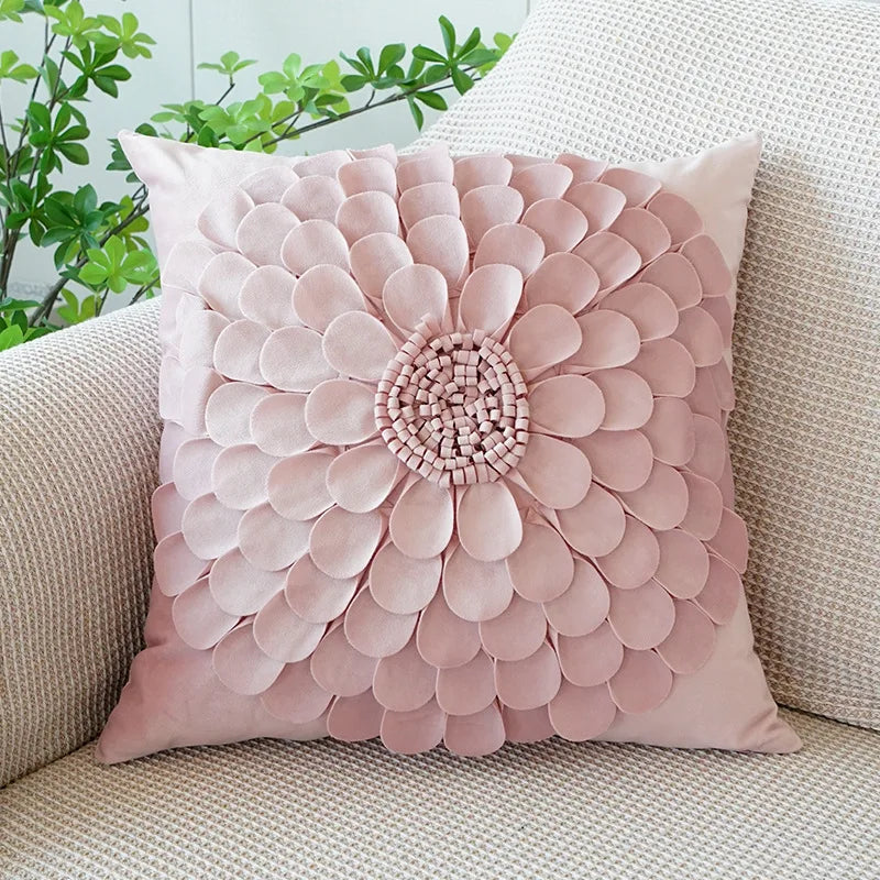 Afralia™ Velvet Floral Patchwork Pillow Cases with Cute Animal Embroidery for Home Decor