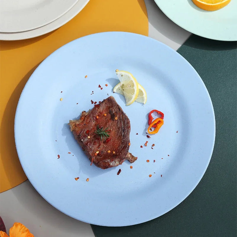 Afralia™ Wheat Straw Dinner Plates Set | Unbreakable Lightweight Reusable Plastic Plate