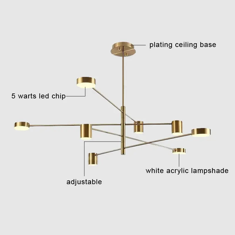 Afralia™ Modern LED Chandelier Ceiling Light Fixture for Living Room Bedroom Dining Room