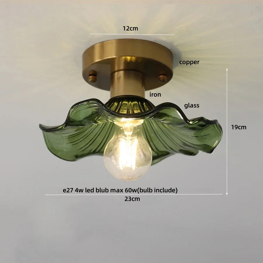 Afralia™ Glass LED Ceiling Lamp Iron Base Nordic Modern Simple Design