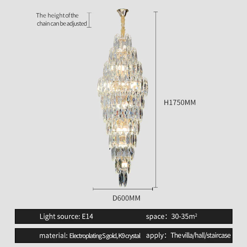 Afralia™ European Duplex Crystal Chandelier for Elegant Luxury Living