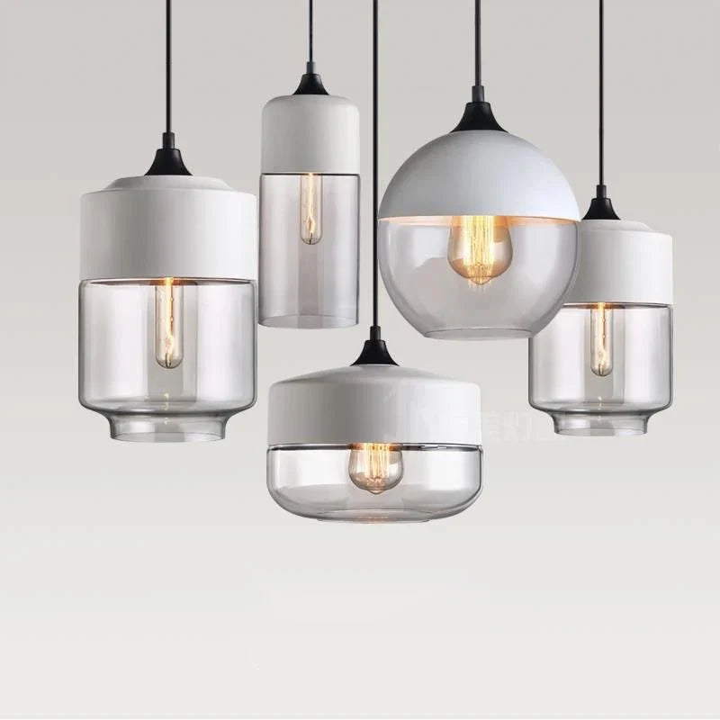 Afralia™ Modern Glass LED Chandelier Pendant Light for Living Room Kitchen Island Bedroom