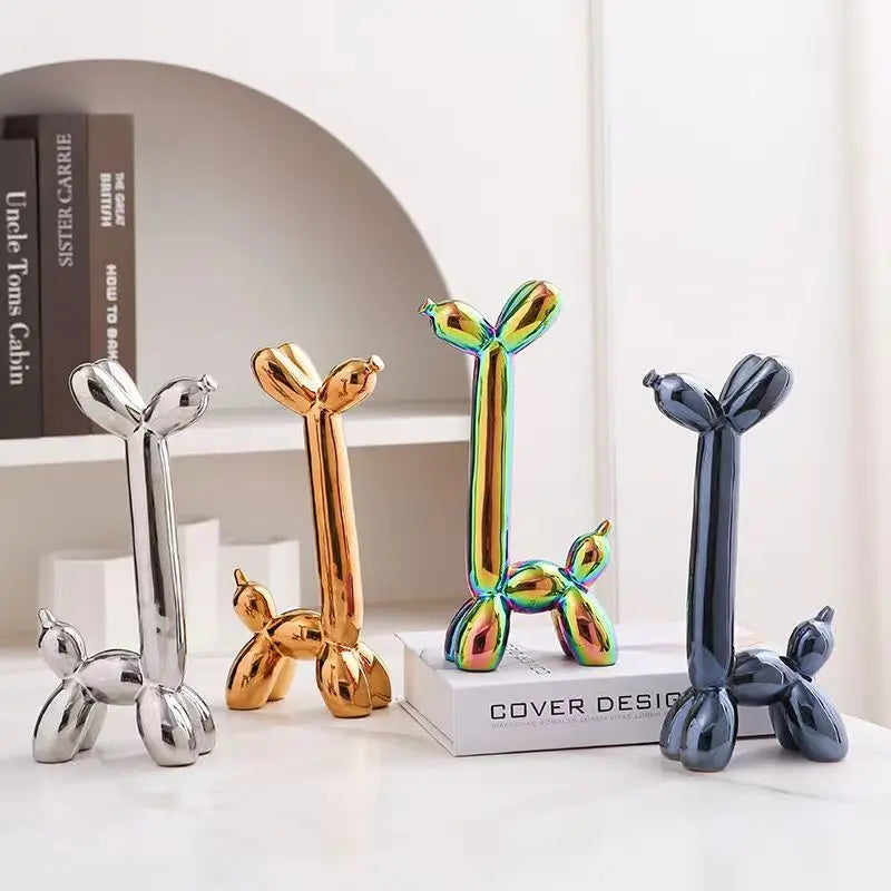 Afralia™ Abstract Ceramic Balloon Dog Sculpture for Home Office Décor