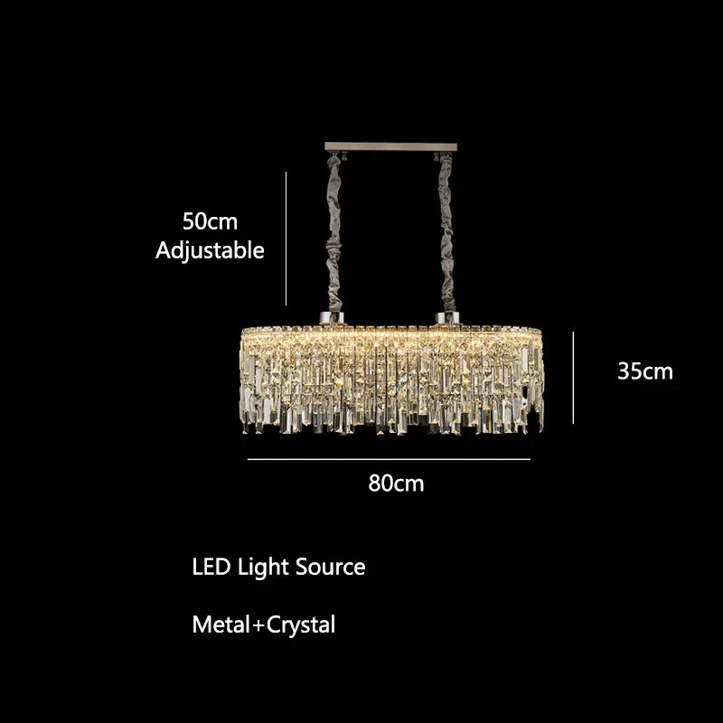 Afralia™ Luxury Crystal Round LED Chandelier 2024 | Creative Home Decor Lighting