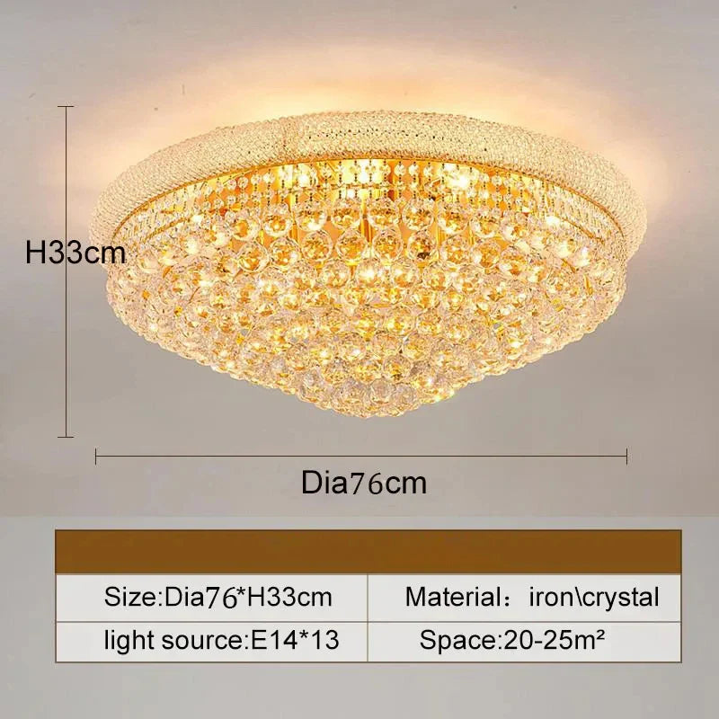 Afralia™ Crystal Ceiling Lamp Elegant Modern Light Luxury Hotel Villa Restaurant Lighting