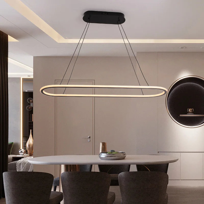 Afralia™ Long Strip Pendant Lights: Minimalist, Height Adjustable Decor for Dining Room, Office.