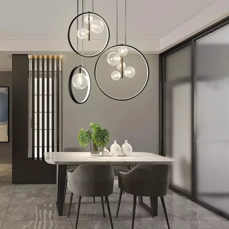 Afralia™ Glass Bubble Chandelier: Modern Nordic LED Pendant Lighting for Dining Room & Kitchen