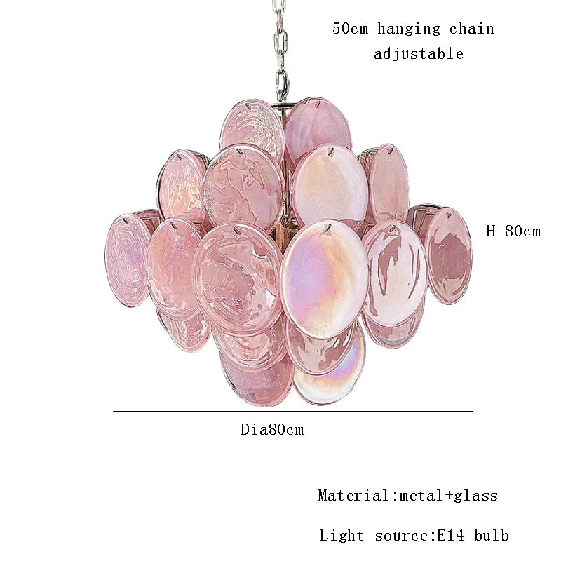 Afralia™ Mulano Glass LED Ceiling Chandelier in Green Blue Pink - Elegant Art Decoration