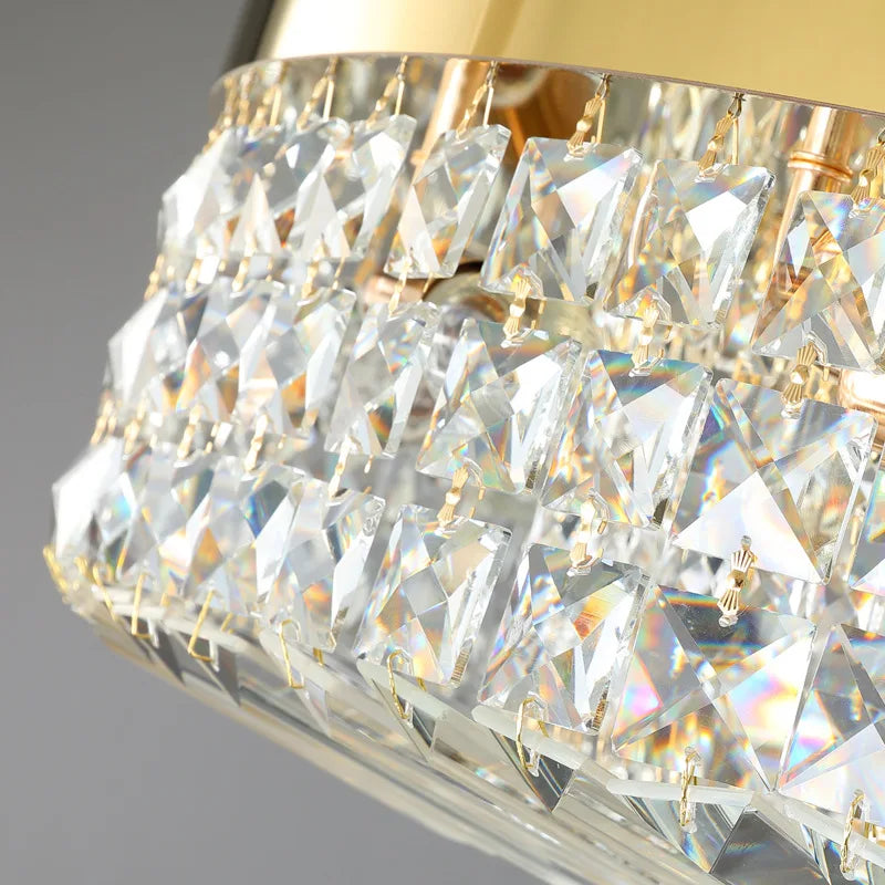 Afralia™ Nordic Gold Chrome Crystal Ceiling Chandelier for Living Room & Bedroom