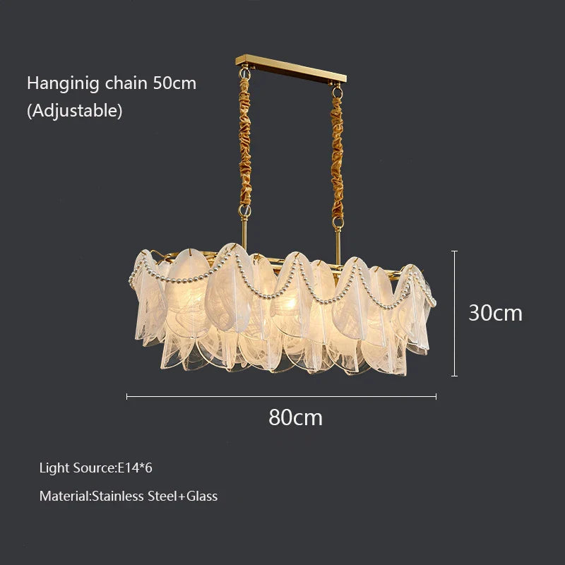 Afralia™ Modern Glass Chandelier for Living Room - Luxury Golden Ceiling Pendant