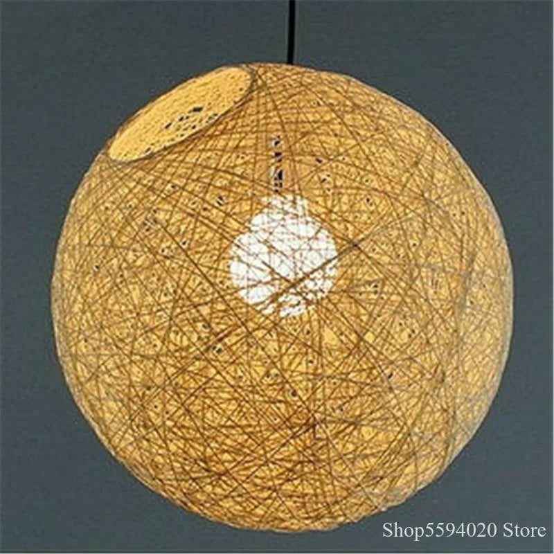 Afralia™ Modern Rattan Art Pendant Lights Hang Lamp for Living Room Kitchen Bar