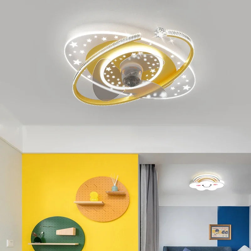 Afralia™ Ceiling Fan Light with 360° Rotation - Quiet & Stylish for Home Décor