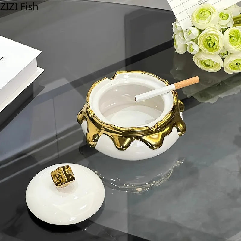 Afralia™ Lucky Ceramic Ashtray: Premium Smoking Accessories for Weed, Home & Gifts