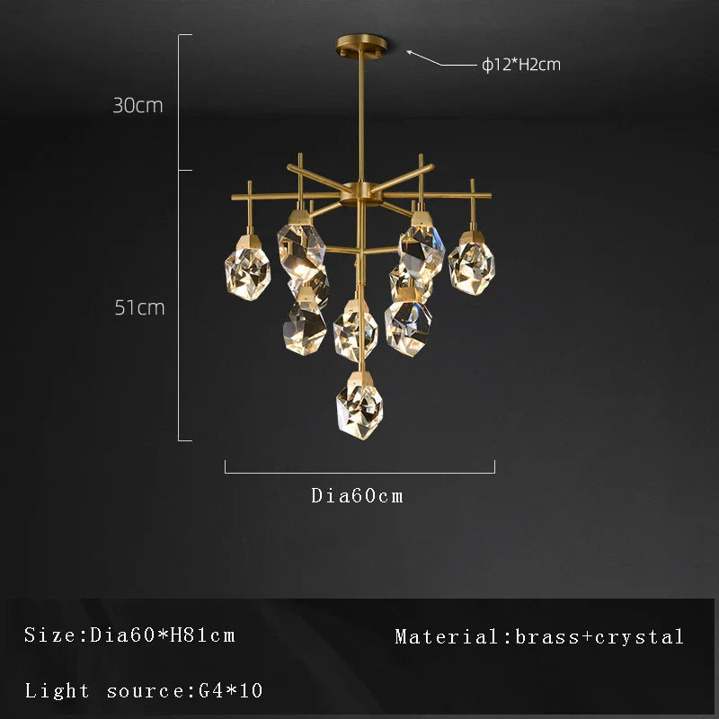 Afralia™ Crystal Chandelier Ceiling Light Modern Design for Living Room Dining Area