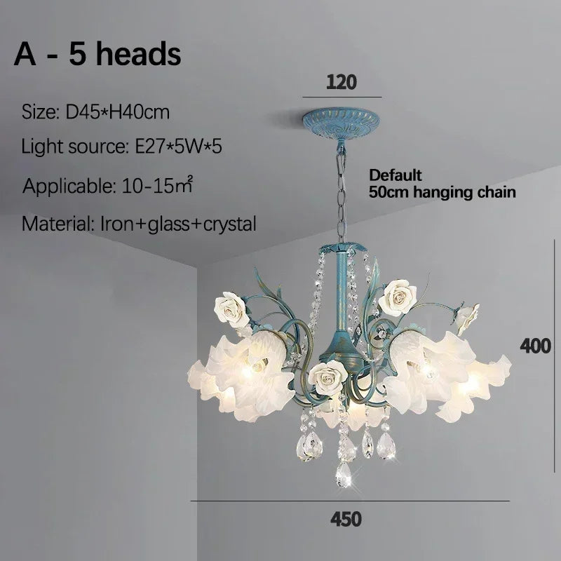 Afralia™ Glass Flower Chandeliers: Modern Villa Hanging Lights for Living Room Decor