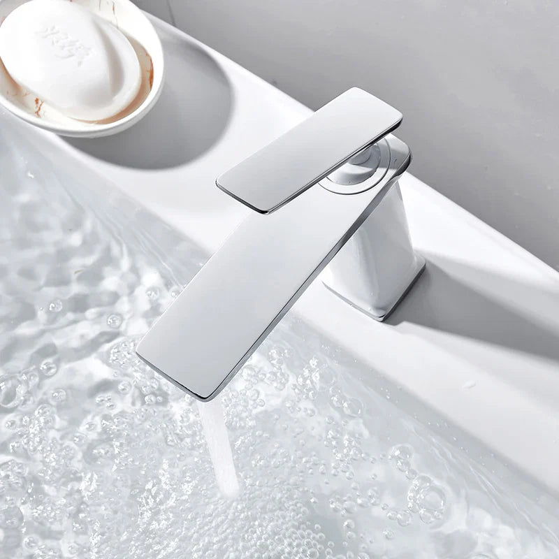 Afralia™ Brass Basin Faucet: Single Handle Mixer Taps, Deck Mounted Bathroom Sink Faucets
