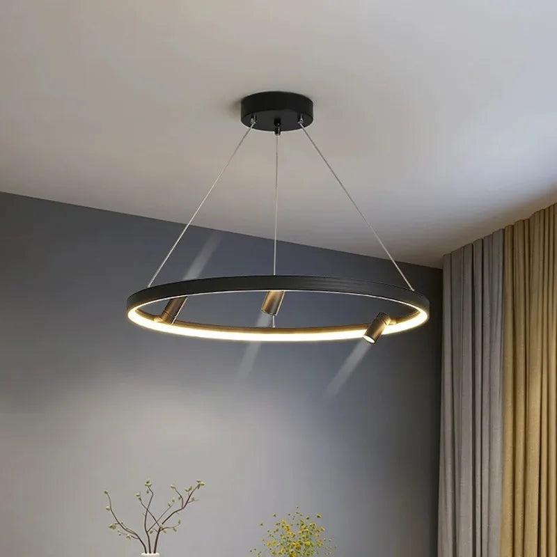 Afralia™ Nordic Black LED Pendant Lights for Home Decor - 80x10cm