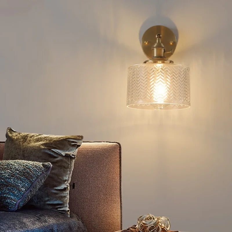 Afralia™ Green Glass LED Wall Lamps - Modern Home Decor Applique Murale