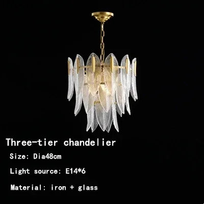 Afralia™ Leaf Glass Chandelier - Nordic Style Light Luxury Pendant Lamp