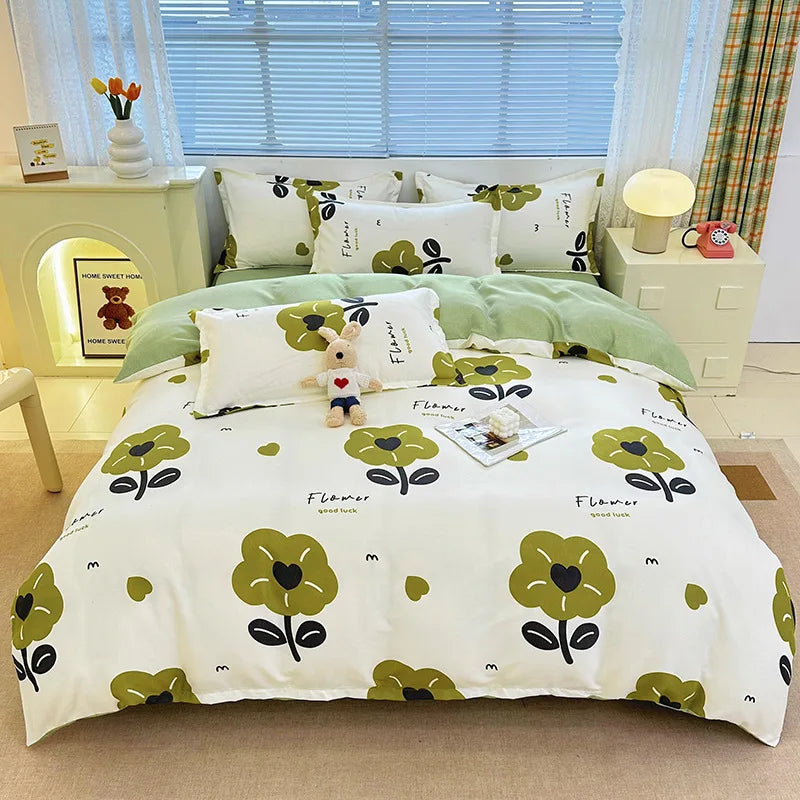 Afralia™ Soft Plant Printed Bedding Sets Cozy Quilt Cover for Summer & Autumn