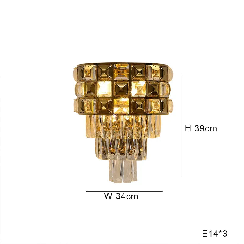 Afralia™ Smoke Grey LED Pendant Light for Living Room - Amber Crystal Lustre Chandelier