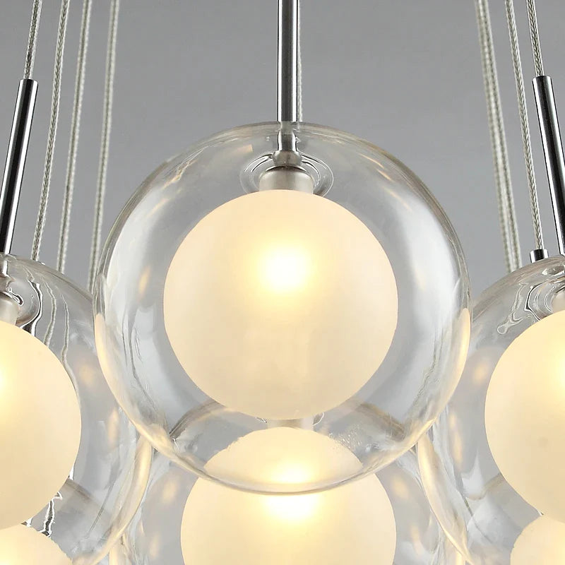 Nordic Glass Ball Pendant Lights - Afralia™ Chandeliers for Home Indoor Decor