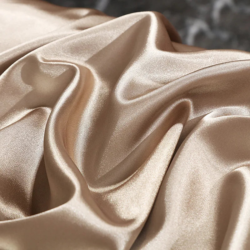 Afralia™ Silk King Bed Sheet Set with Pillowcase - Luxuriously Soft Solid Color Flat Sheet