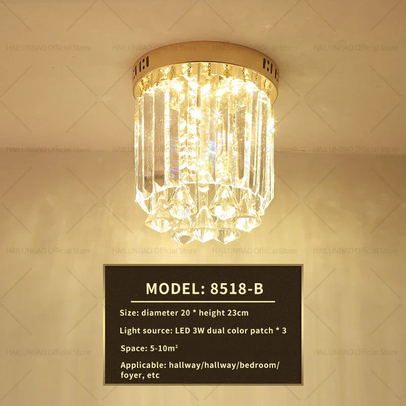 Afralia™ Elegant Crystal Ceiling Light for Entryway, Stairs, and Hallway