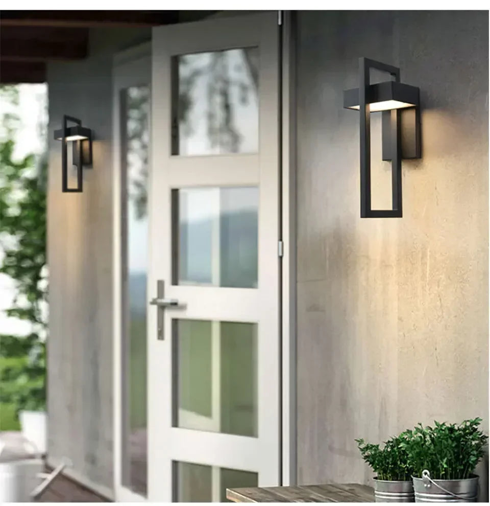 Afralia™ Outdoor LED Wall Light Vintage Black 10W Garden Porch Sconce Street Luminaire