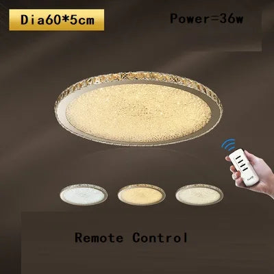 Afralia™ Crystal Round Ceiling Lamp: Nordic Light Luxury LED Home Lighting for Bedroom and Living Room