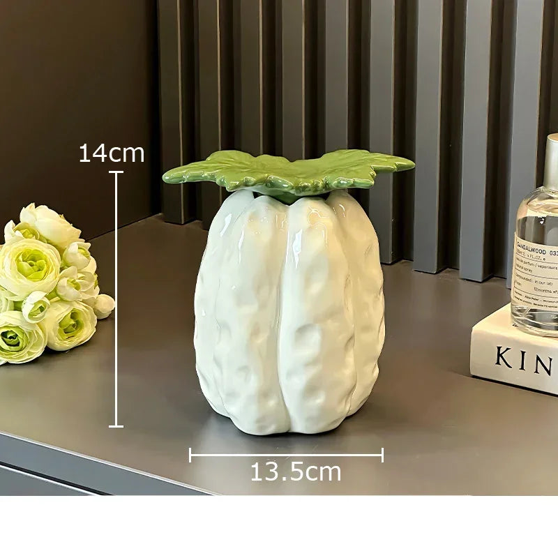 Afralia™ Pumpkin Ceramic Storage Jar with Lid | Modern Home Decor Solution