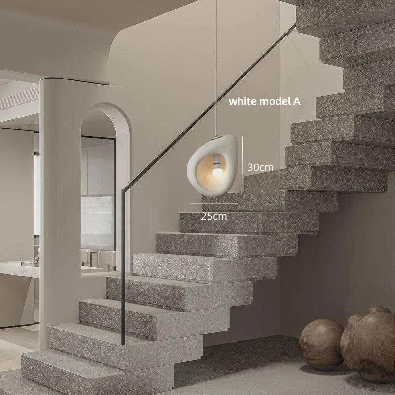 Afralia™ Wabi-sabi Resin Pendant Chandelier | Nordic Villa Stair Decor Droplight