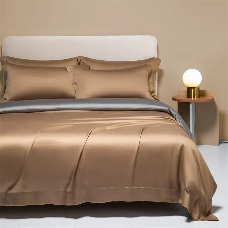 Afralia™ Cooling Cotton Solid Bedding Set Ultra Soft Quilt Cover for Summer