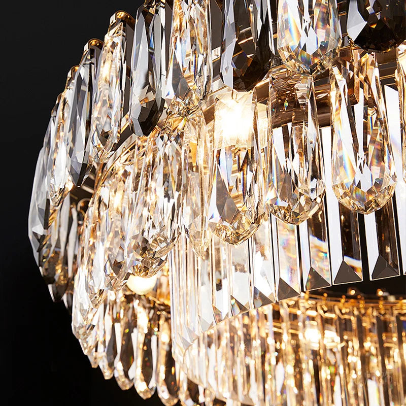Afralia™ Gold Crystal Chandelier: Luxury Lighting for Dining Living Bedroom Kitchen Island