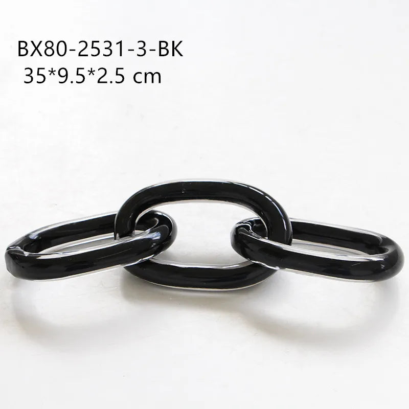 Afralia™ Glass Chain Geometric Buckle Handmade Home Decoration Handicrafts