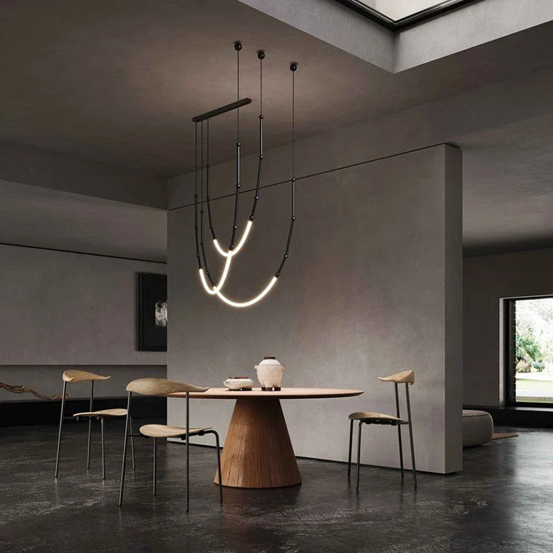 Afralia™ Linear Creative Chandelier: Nordic LTalian Designer, Modern Lighting for Living Room, Lobby, Bedroom, Restaurant