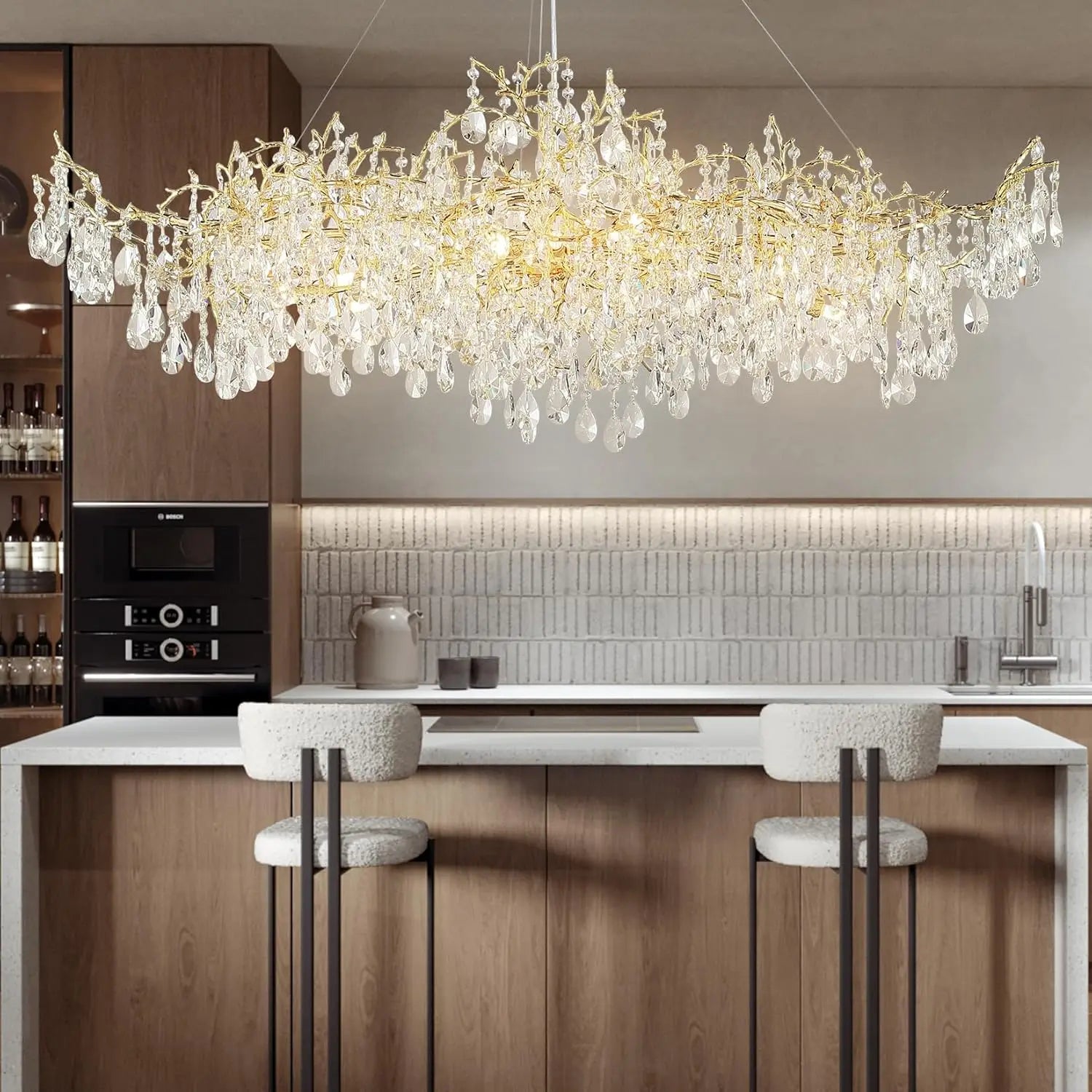 Afralia™ Modern Crystal Branch Chandelier for Living Room and Dining Room