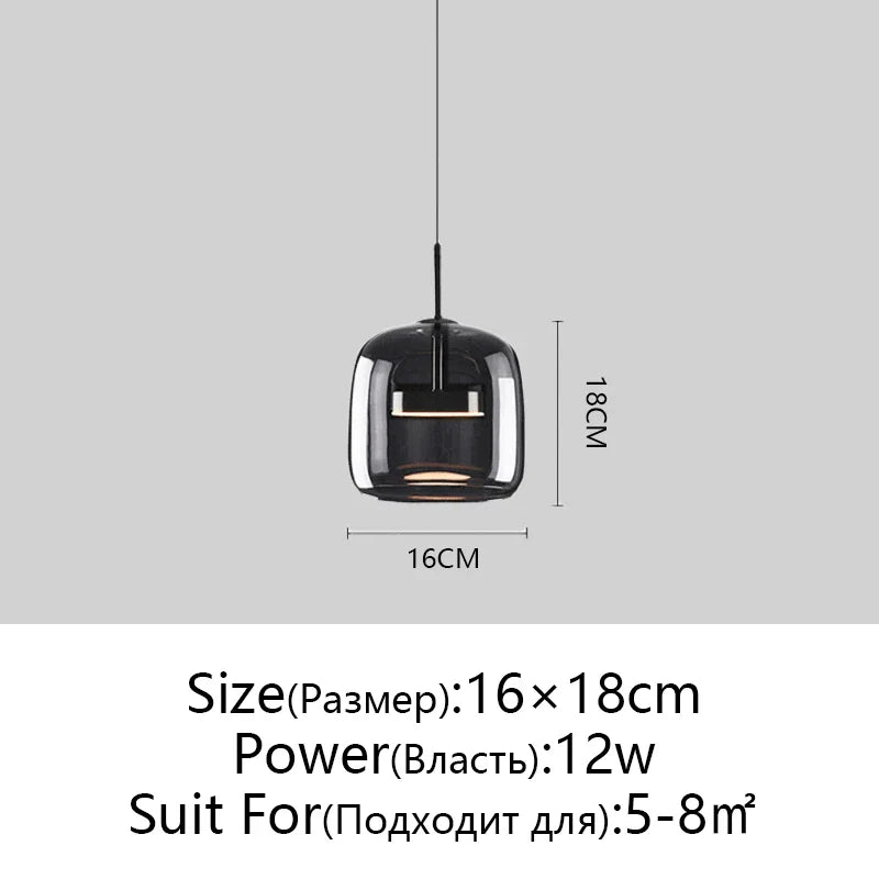 Afralia™ Glass Pendant Light: Nordic LED Hanging Lamp for Dining Room, Bedroom, Modern Decor