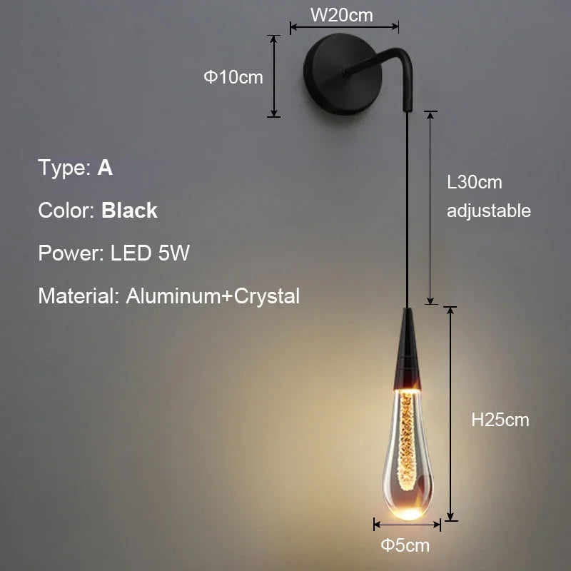 Afralia™ Bubble Crystal Chandelier Hanging Lamp: Modern LED Pendant Lights for Home Decor