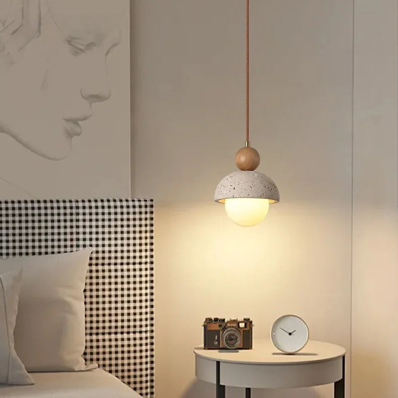 Afralia™ Yellow Travertine LED Pendant Light for Modern Home Decor