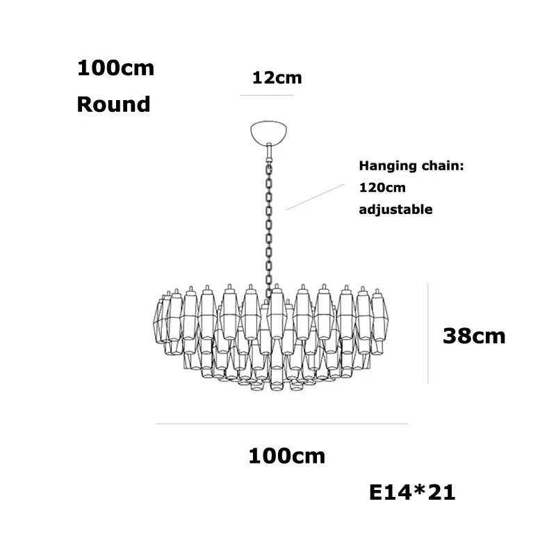 Afralia™ Gold Silver Black LED Chandelier Murano Glass Art Suspension Lamp