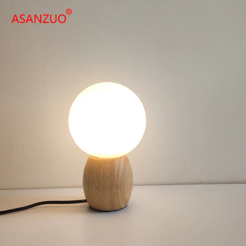 Afralia™ Milk White Glass Ball Table Lamp