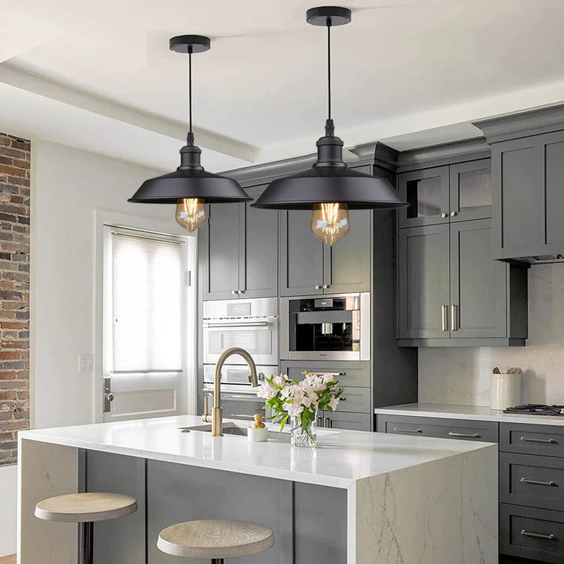 Afralia™ Black Farmhouse Pendant Light for Kitchen Island Stair Dining Hallway