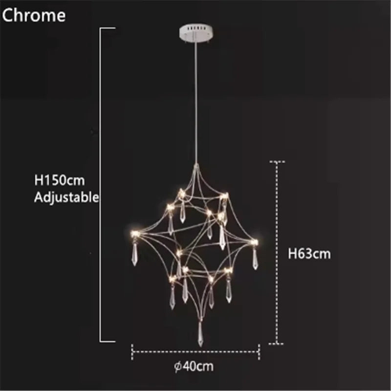 Afralia™ Crystal Chandelier LED Modern Light for Romantic Living Room & Villa