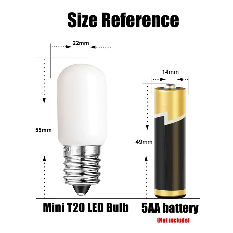 Afralia™ T20 LED Mini Night Light Bulb | Dimmable 1W 220V E12 E14 Base Fridge Lamp