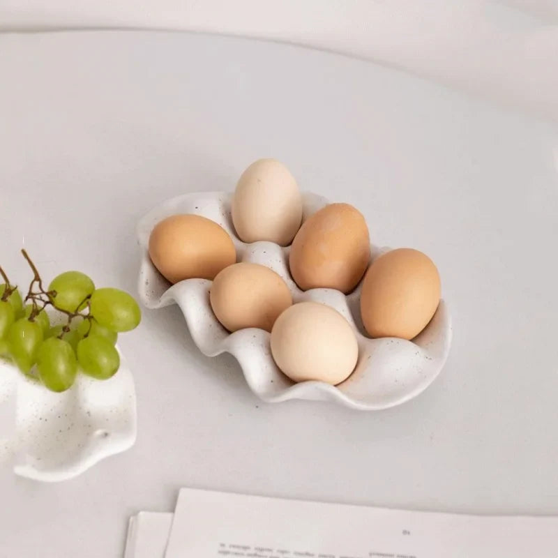 Afralia™ Ceramic Storage Trays with Grooved Discs for Jewelry and Eggs