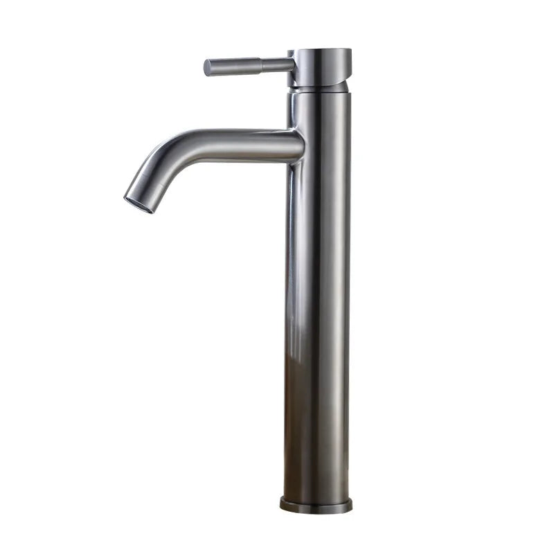 Afralia™ Black Stainless Steel Bathroom Faucet Basin Mixer for Hot and Cold Water