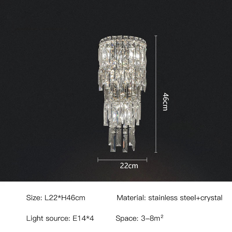Afralia™ Crystal Wall Light: Elegant Luxury Night Lighting for Living Room, Bedroom, or Villa