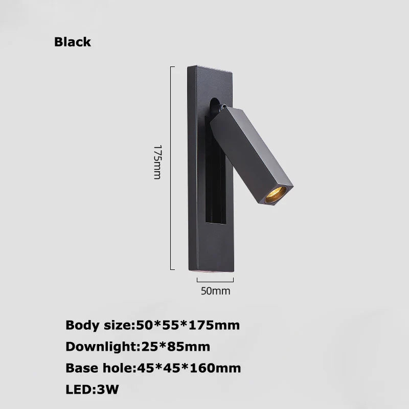 Afralia™ Rotatable LED Wall Sconce, Bedside Reading Light for Bedroom